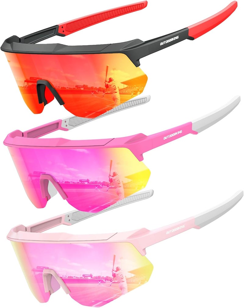 QALLY Store Polarized Sports Sunglasses for Men, UV400 Protection Mens Sunglasses Wrap Around Sun Glasses for Cycling Running - Image 1